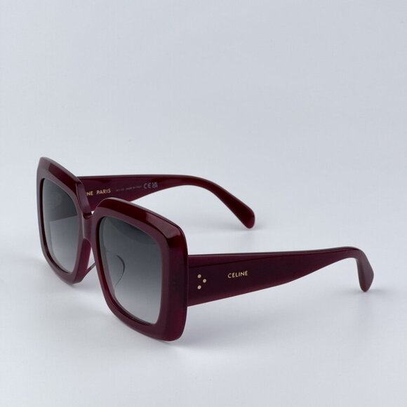Celine CL40263F 69B 3 DOTS  BRAND NEW Sunglasses Bordeaux Gradient Smoke Women - Picture 6 of 10